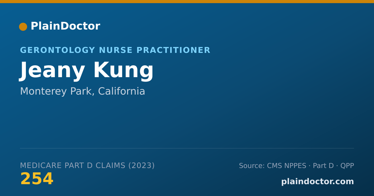 Shareable card for Jeany Kung - Gerontology Nurse Practitioner, Monterey Park, CA