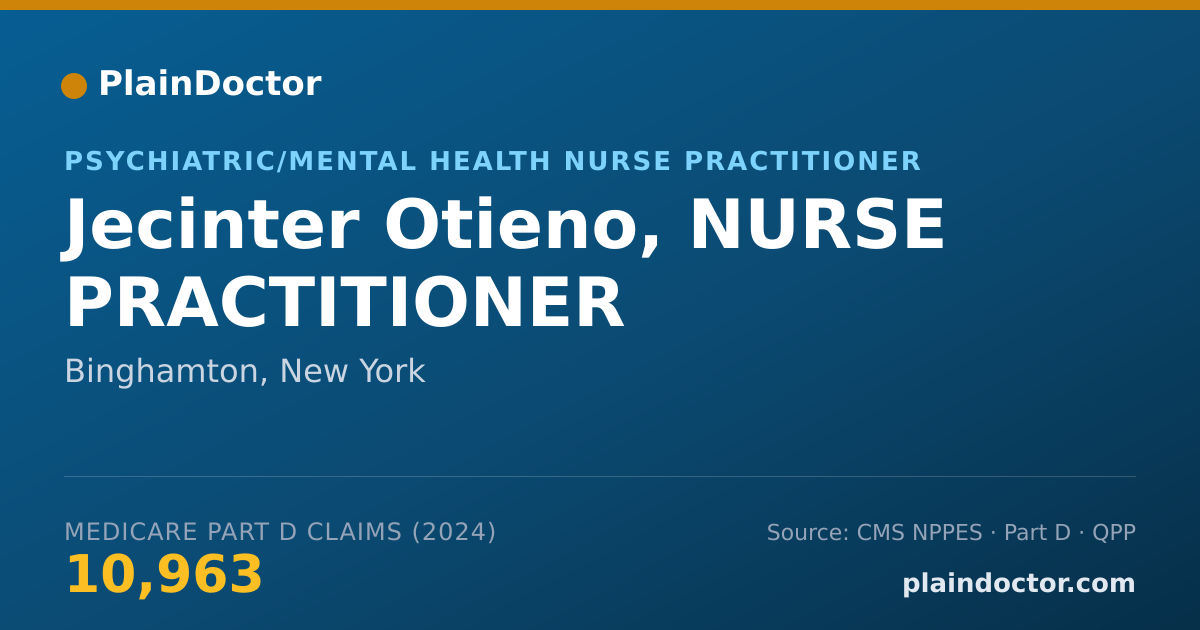 Shareable card for Jecinter Otieno, NURSE PRACTITIONER - Psychiatric/Mental Health Nurse Practitioner, Binghamton, NY