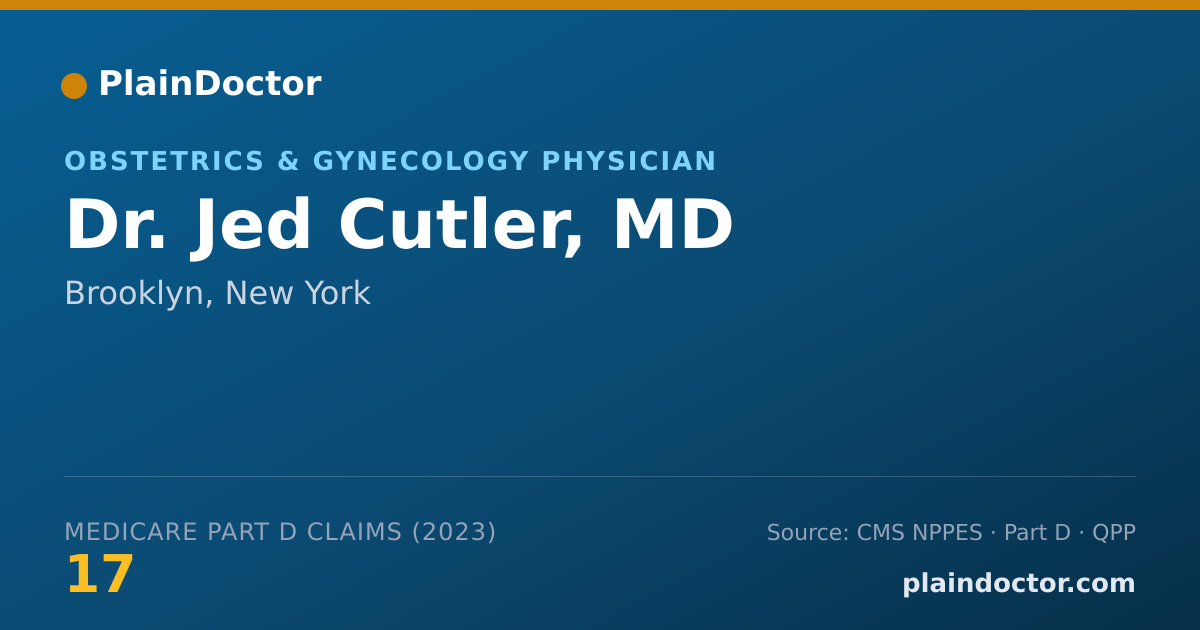 Shareable card for Jed Cutler, MD - Obstetrics & Gynecology Physician, Brooklyn, NY
