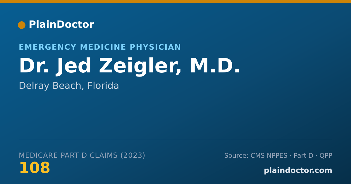 Shareable card for Jed Zeigler, M.D. - Emergency Medicine Physician, Delray Beach, FL