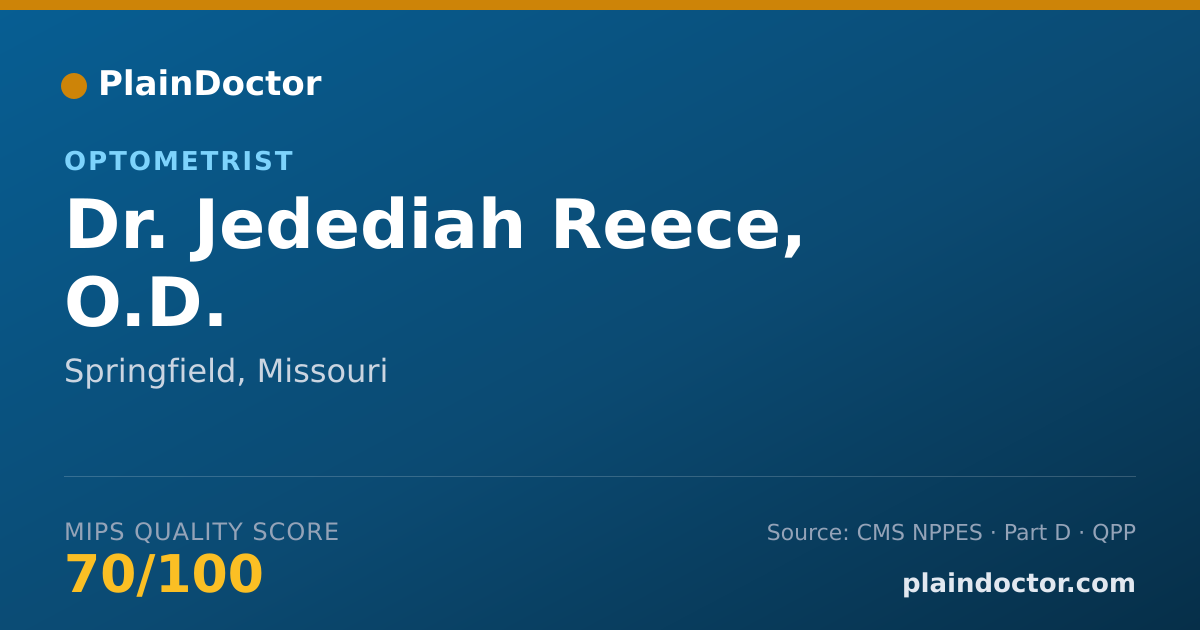 Shareable card for Jedediah Reece, O.D. - Optometrist, Springfield, MO