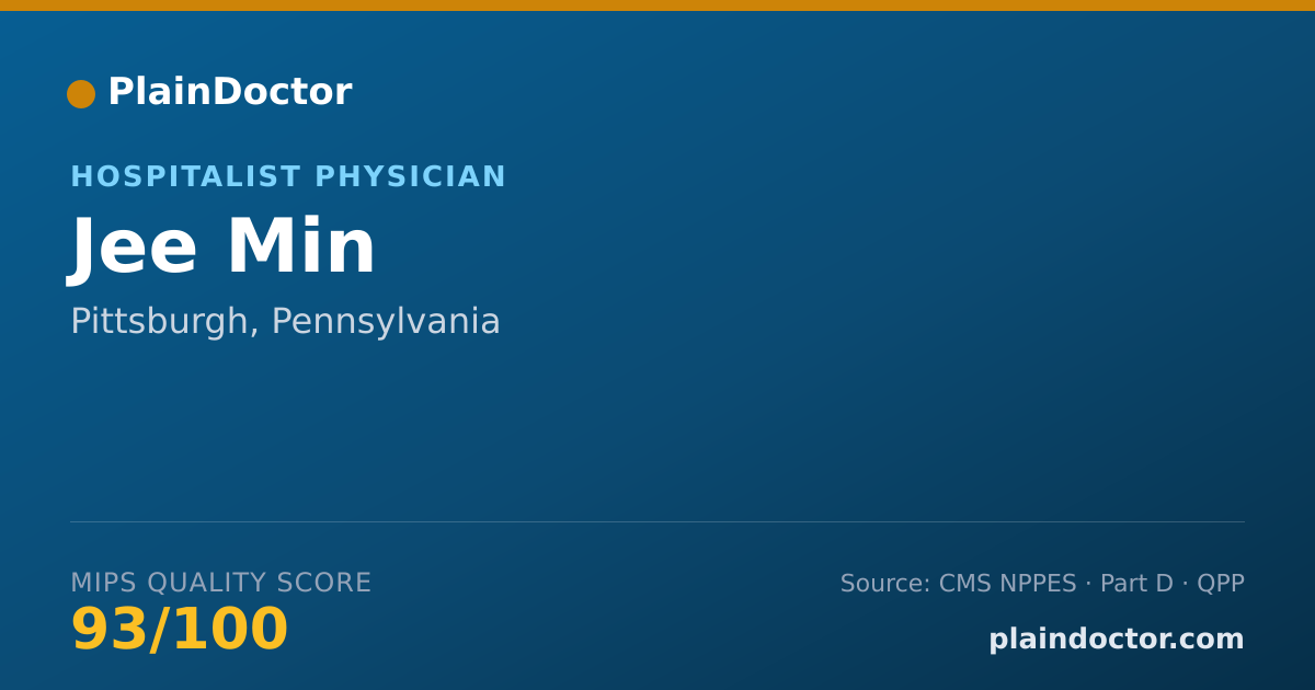 Shareable card for Jee Min - Hospitalist Physician, Pittsburgh, PA