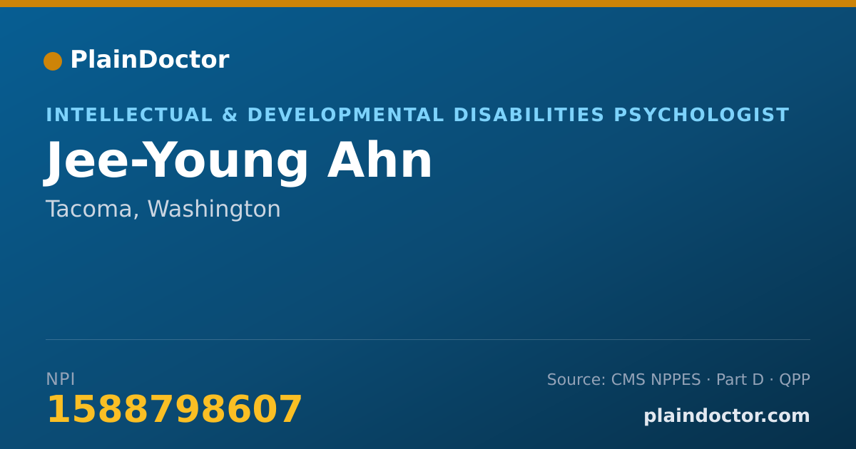 Shareable card for Jee-Young Ahn - Intellectual & Developmental Disabilities Psychologist, Tacoma, WA