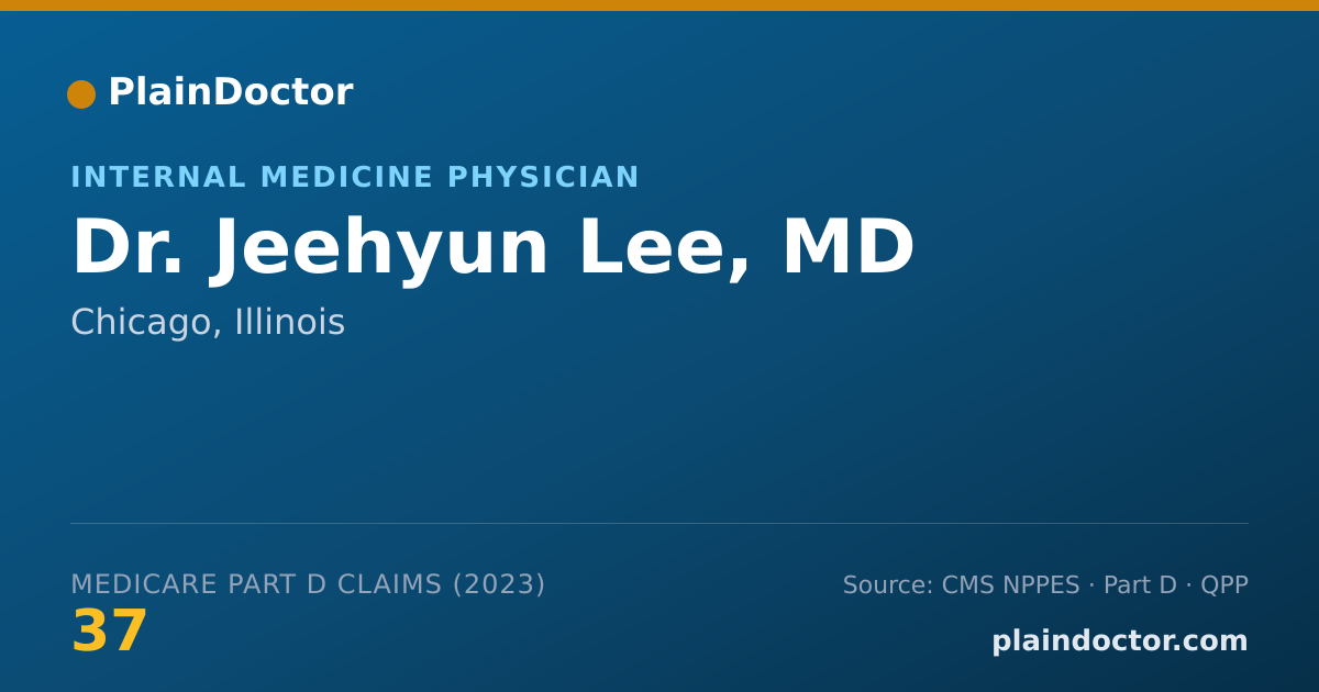 Shareable card for Jeehyun Lee, MD - Internal Medicine Physician, Chicago, IL
