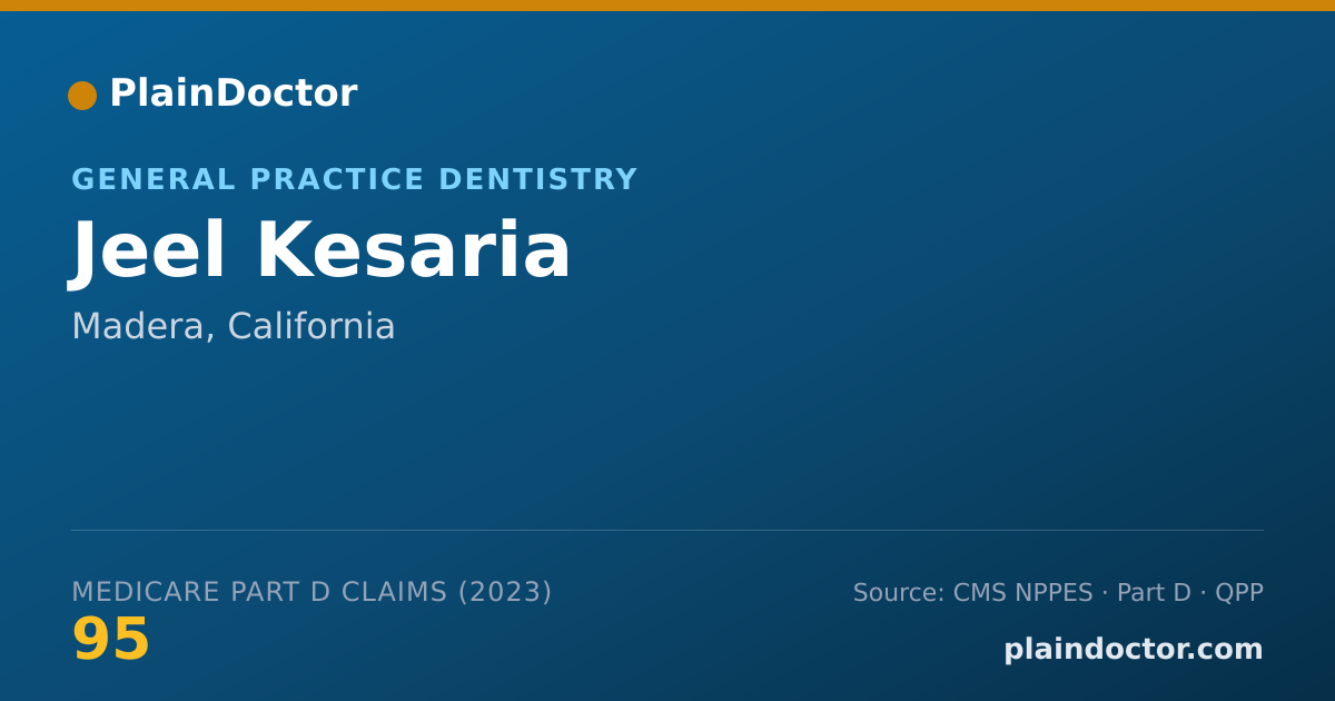 Shareable card for Jeel Kesaria - General Practice Dentistry, Madera, CA
