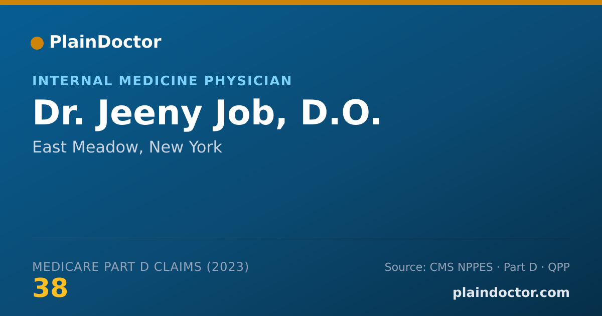 Shareable card for Jeeny Job, D.O. - Internal Medicine Physician, East Meadow, NY