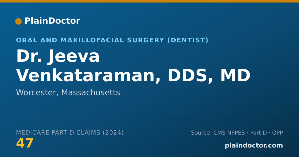 Shareable card for Jeeva Venkataraman, DDS, MD - Oral and Maxillofacial Surgery (Dentist), Worcester, MA