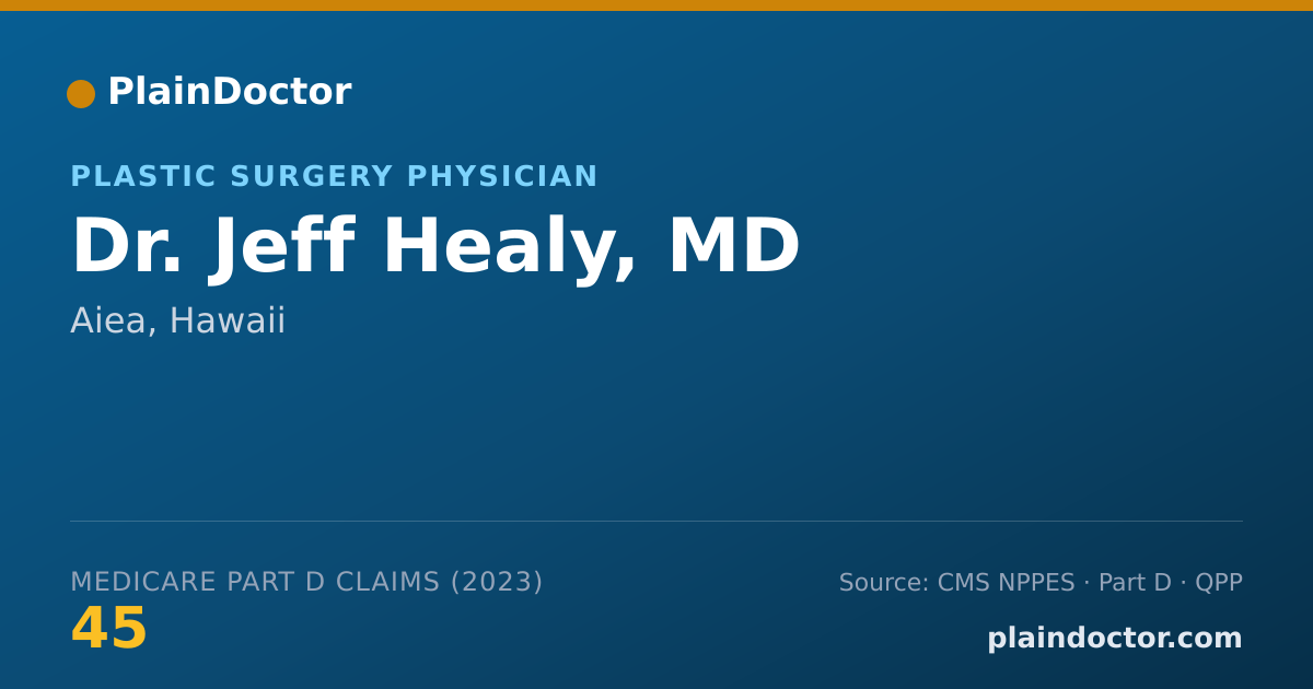 Shareable card for Jeff Healy, MD - Plastic Surgery Physician, Aiea, HI