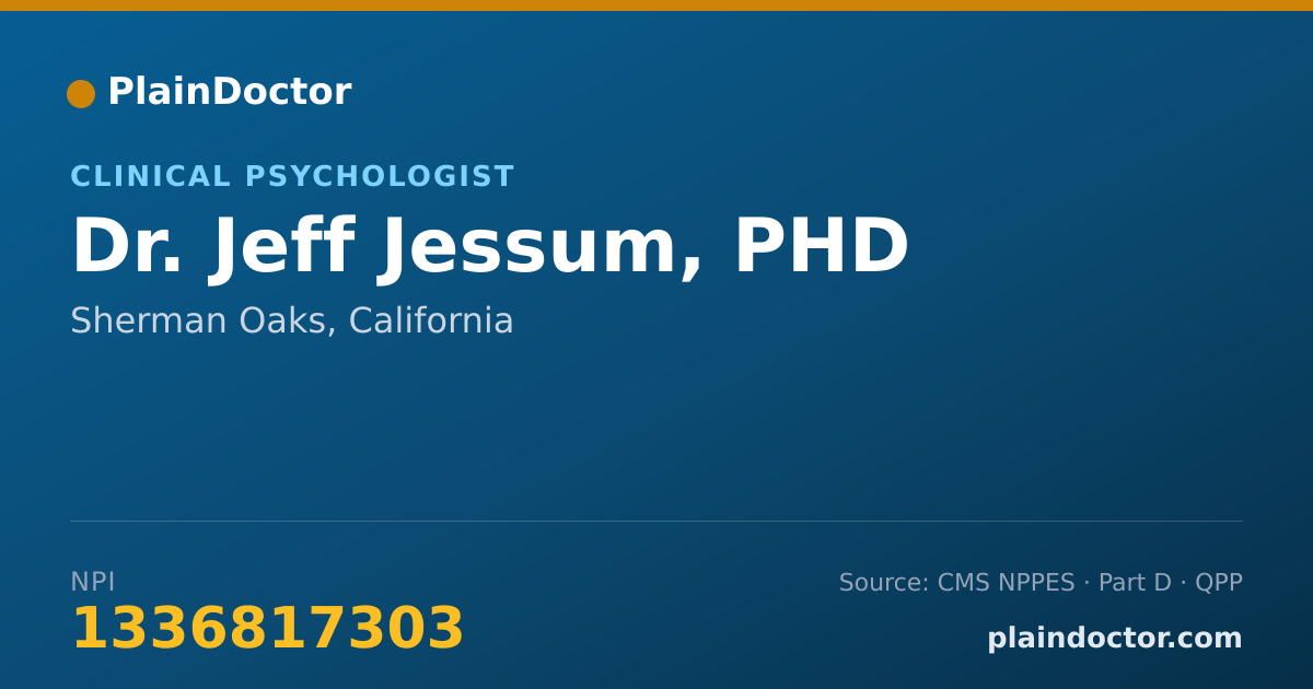 Shareable card for Jeff Jessum, PHD - Clinical Psychologist, Sherman Oaks, CA