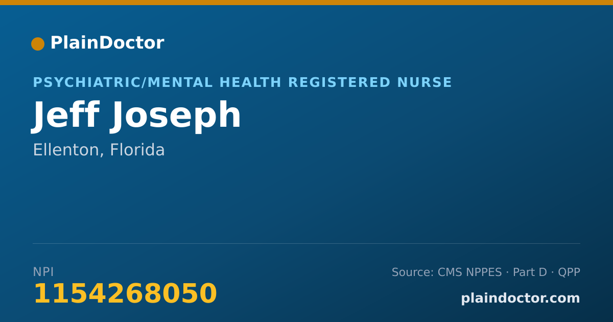 Shareable card for Jeff Joseph - Psychiatric/Mental Health Registered Nurse, Ellenton, FL