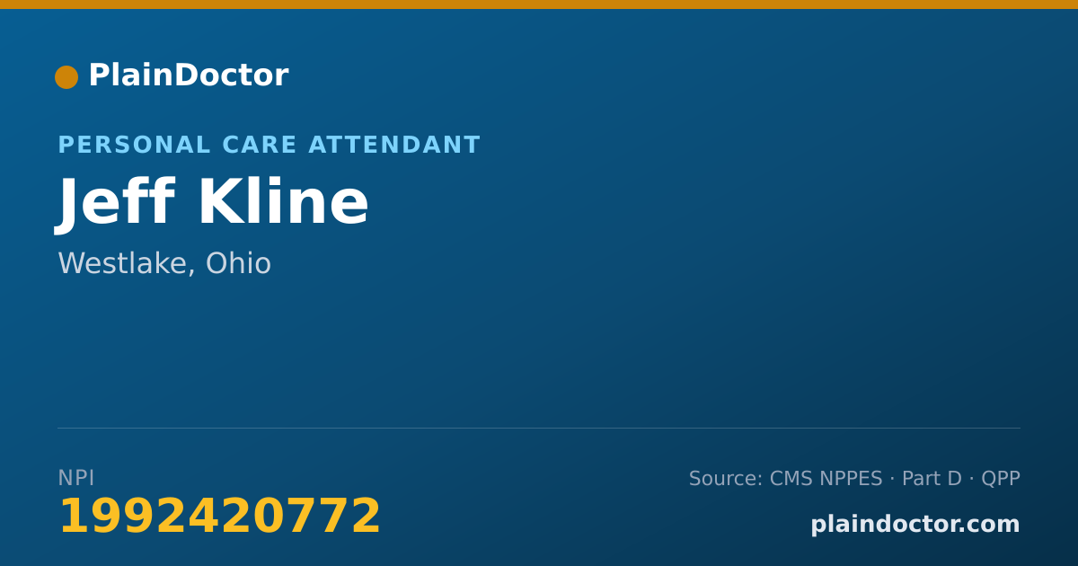 Shareable card for Jeff Kline - Personal Care Attendant, Westlake, OH