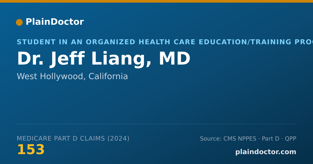 Shareable card for Jeff Liang, MD - Student in an Organized Health Care Education/Training Program, West Hollywood, CA