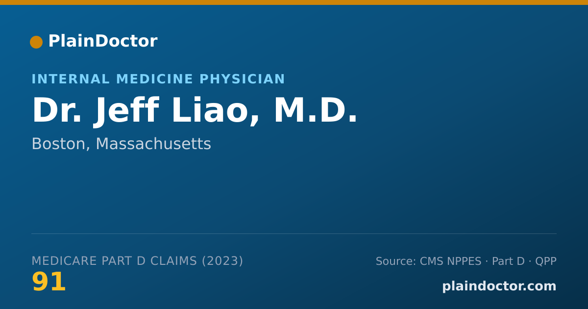 Shareable card for Jeff Liao, M.D. - Internal Medicine Physician, Boston, MA