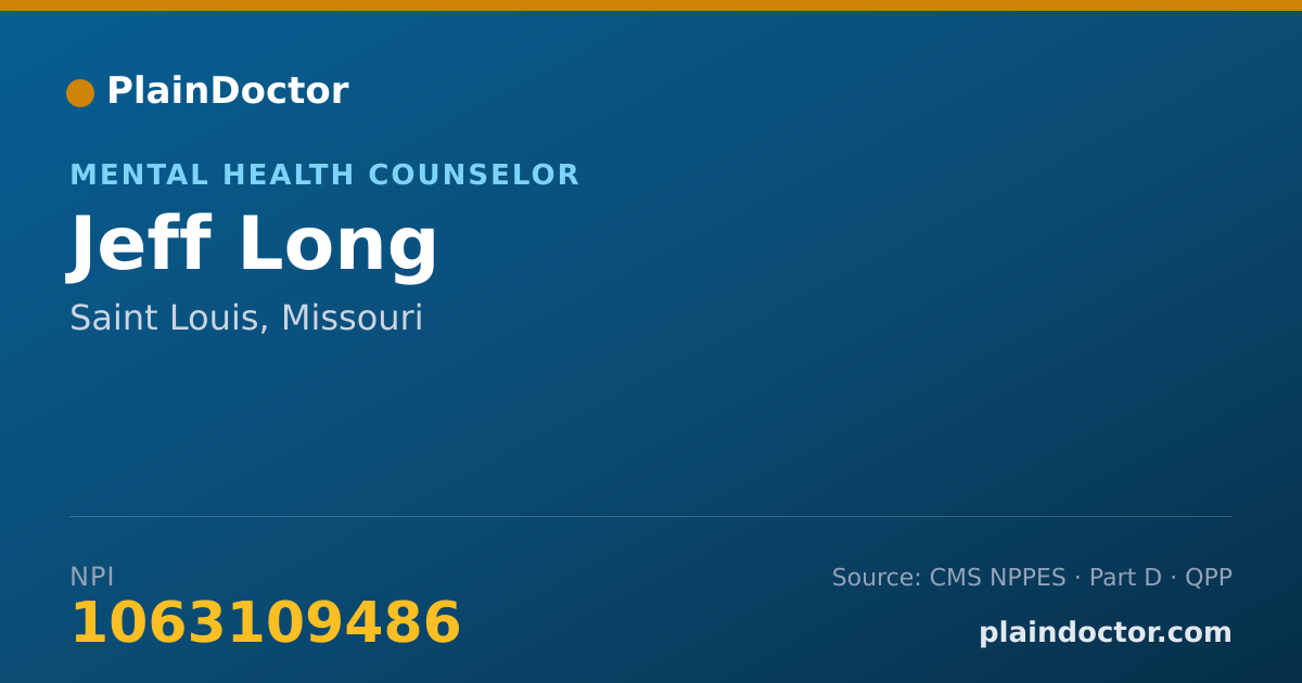 Shareable card for Jeff Long - Mental Health Counselor, Saint Louis, MO