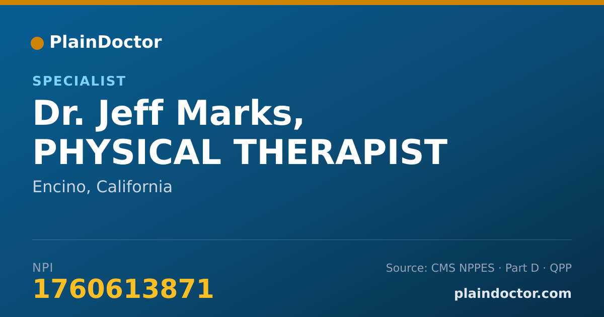 Shareable card for Jeff Marks, PHYSICAL THERAPIST - Specialist, Encino, CA