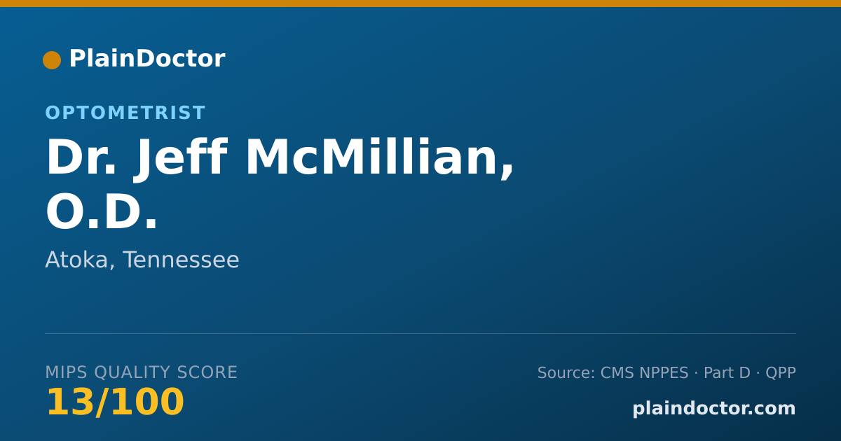 Shareable card for Jeff McMillian, O.D. - Optometrist, Atoka, TN