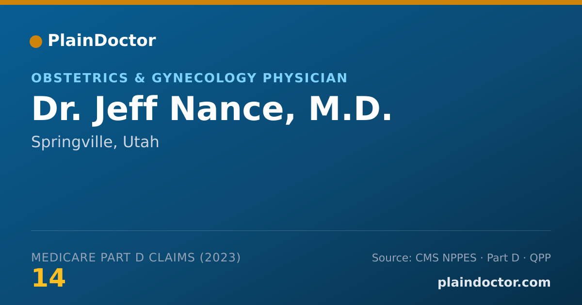 Shareable card for Jeff Nance, M.D. - Obstetrics & Gynecology Physician, Springville, UT