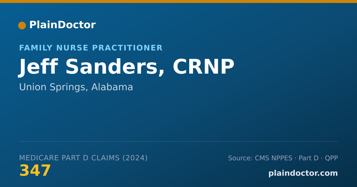 Shareable card for Jeff Sanders, CRNP - Family Nurse Practitioner, Union Springs, AL