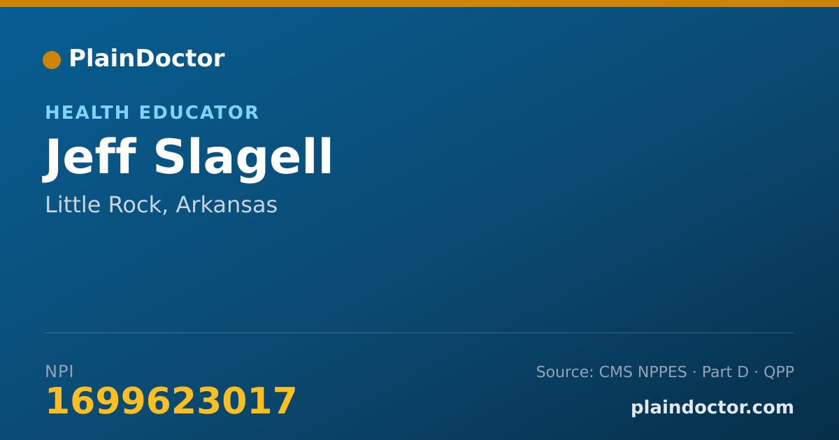 Shareable card for Jeff Slagell - Health Educator, Little Rock, AR