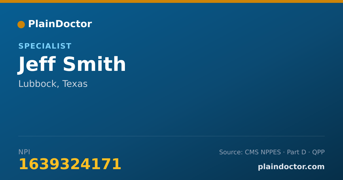 Shareable card for Jeff Smith - Specialist, Lubbock, TX