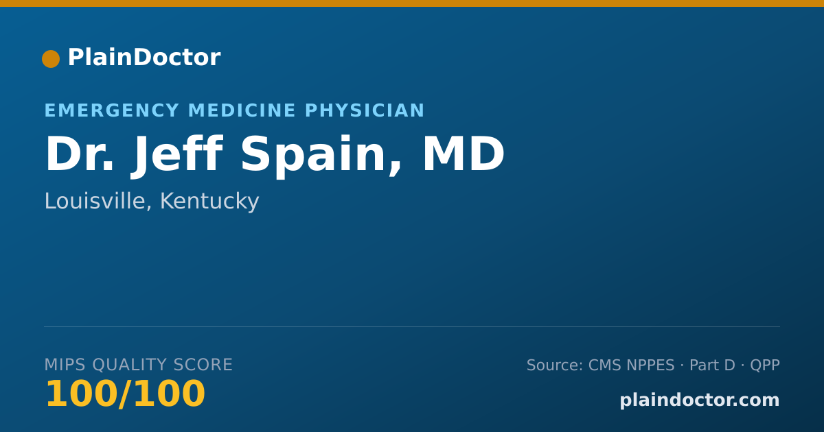 Shareable card for Jeff Spain, MD - Emergency Medicine Physician, Louisville, KY