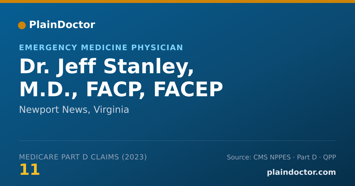 Shareable card for Jeff Stanley, M.D., FACP, FACEP - Emergency Medicine Physician, Newport News, VA