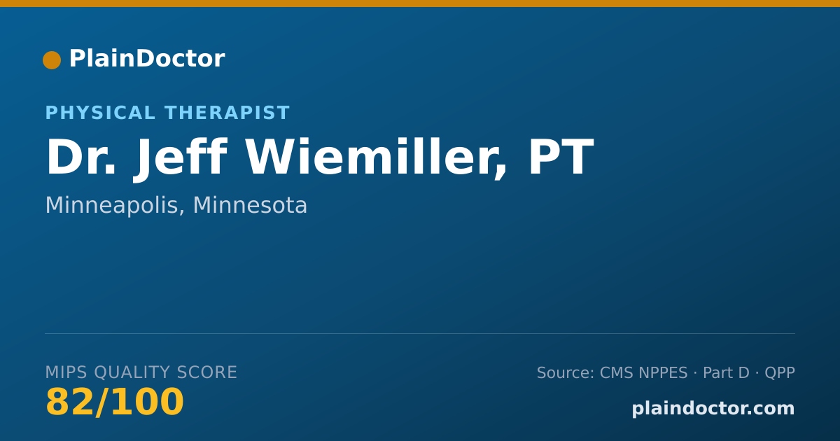 Shareable card for Jeff Wiemiller, PT - Physical Therapist, Minneapolis, MN