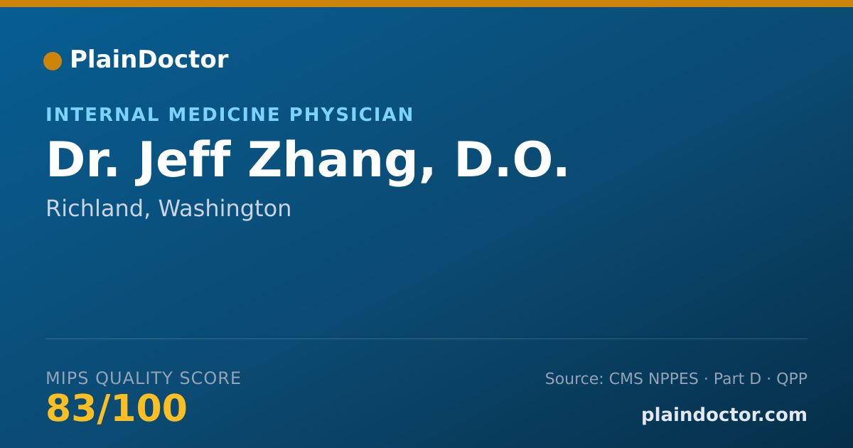 Shareable card for Jeff Zhang, D.O. - Internal Medicine Physician, Richland, WA