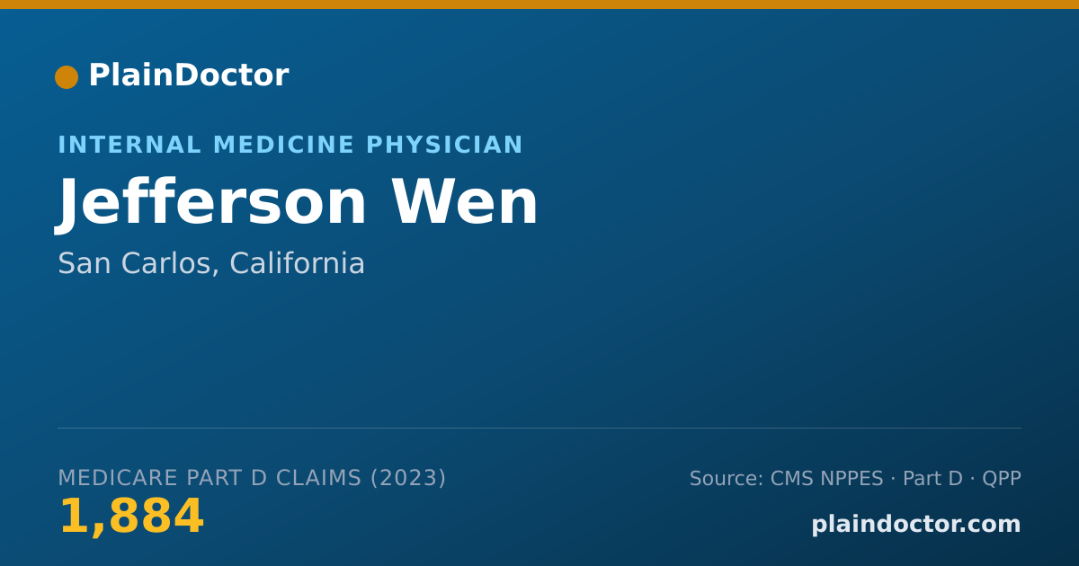 Shareable card for Jefferson Wen - Internal Medicine Physician, San Carlos, CA