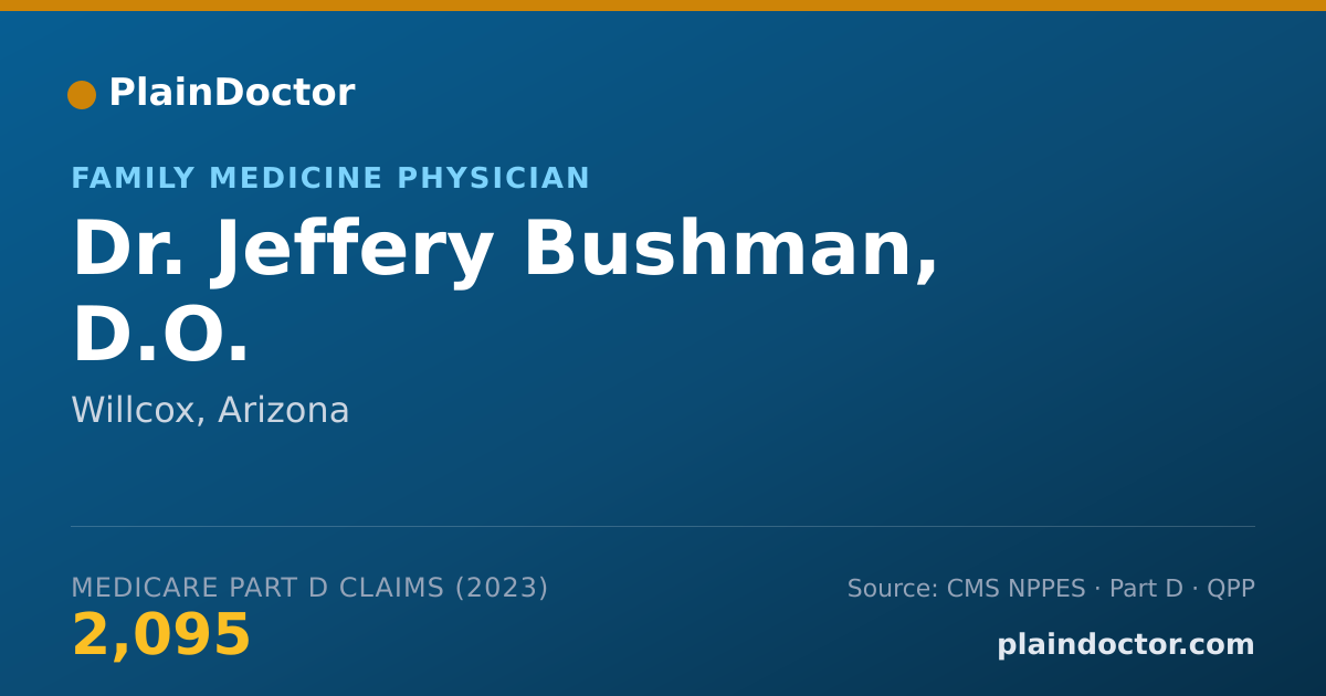 Shareable card for Jeffery Bushman, D.O. - Family Medicine Physician, Willcox, AZ