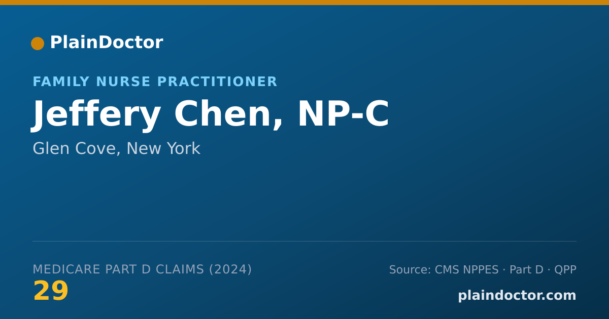 Shareable card for Jeffery Chen, NP-C - Family Nurse Practitioner, Glen Cove, NY