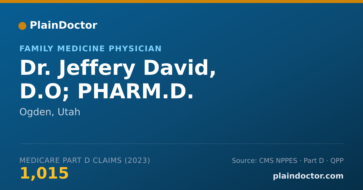 Shareable card for Jeffery David, D.O; PHARM.D. - Family Medicine Physician, Ogden, UT