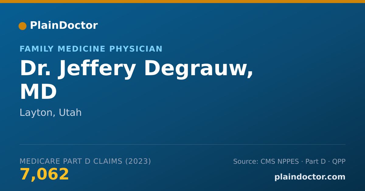 Shareable card for Jeffery Degrauw, MD - Family Medicine Physician, Layton, UT