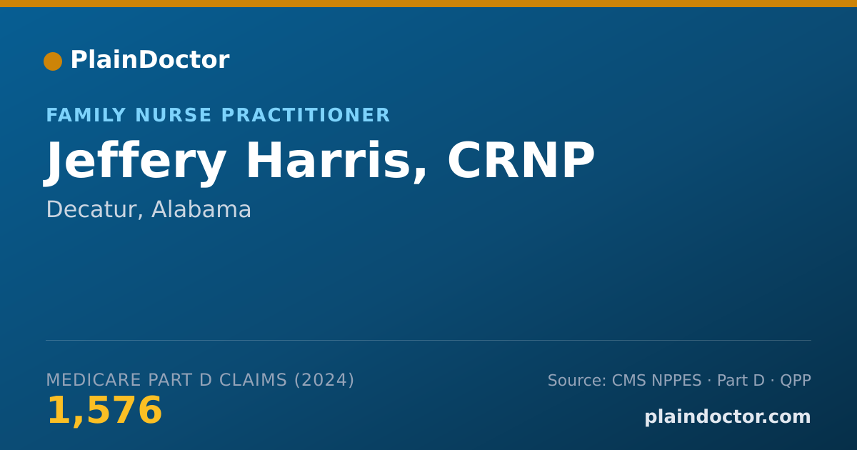 Shareable card for Jeffery Harris, CRNP - Family Nurse Practitioner, Decatur, AL