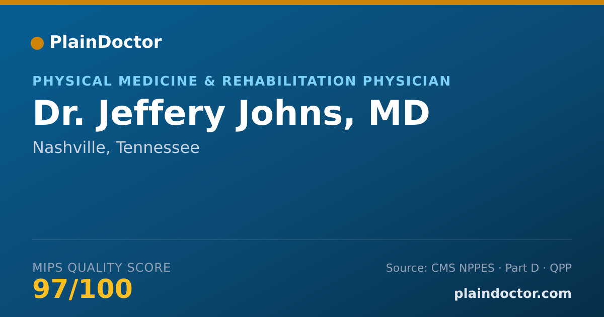 Shareable card for Jeffery Johns, MD - Physical Medicine & Rehabilitation Physician, Nashville, TN
