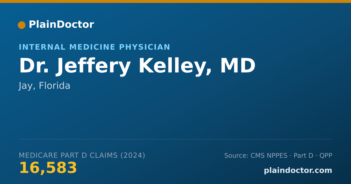 Shareable card for Jeffery Kelley, MD - Internal Medicine Physician, Jay, FL