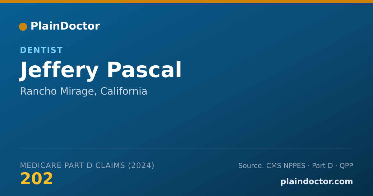Shareable card for Jeffery Pascal - Dentist, Rancho Mirage, CA