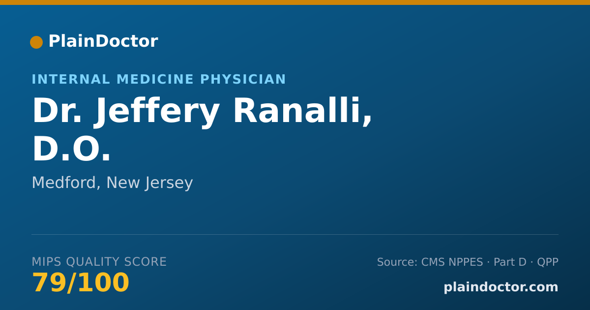 Shareable card for Jeffery Ranalli, D.O. - Internal Medicine Physician, Medford, NJ
