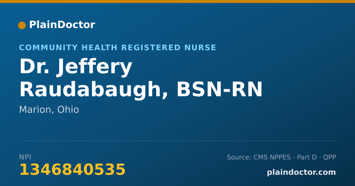 Shareable card for Jeffery Raudabaugh, BSN-RN - Community Health Registered Nurse, Marion, OH