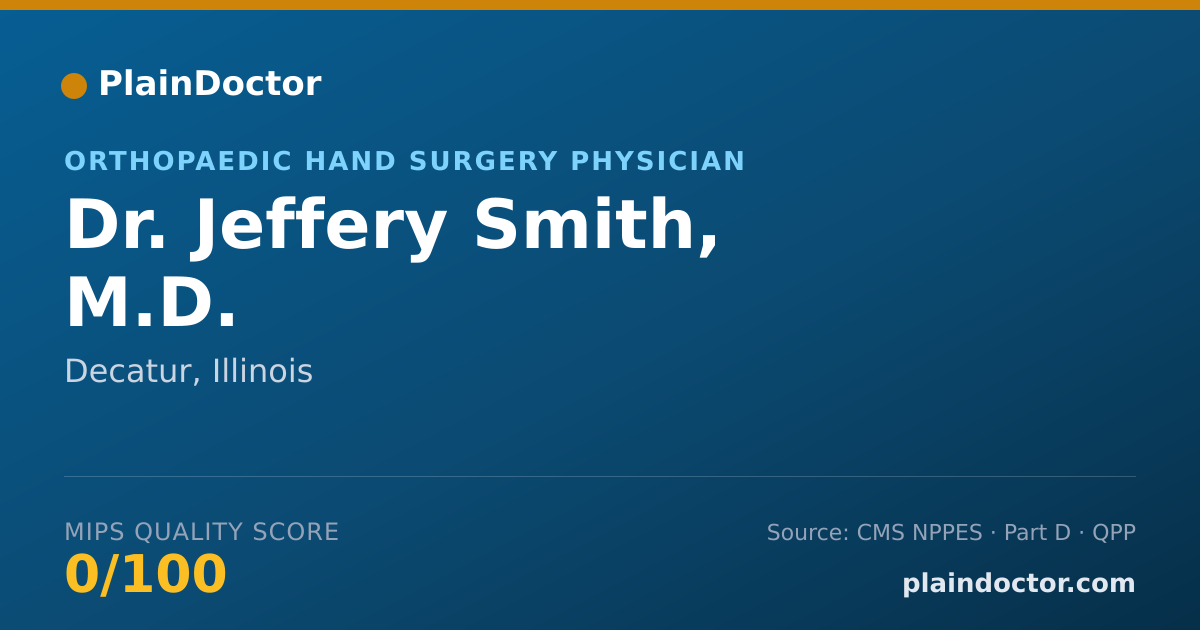 Shareable card for Jeffery Smith, M.D. - Orthopaedic Hand Surgery Physician, Decatur, IL