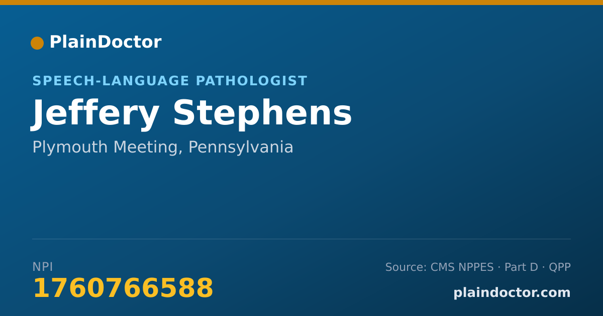Shareable card for Jeffery Stephens - Speech-Language Pathologist, Plymouth Meeting, PA