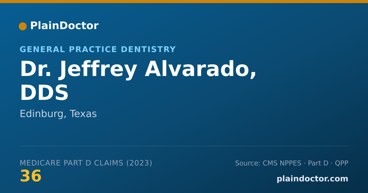 Shareable card for Jeffrey Alvarado, DDS - General Practice Dentistry, Edinburg, TX