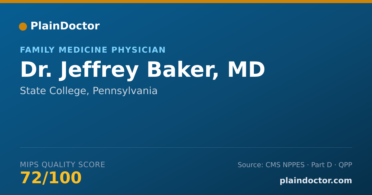 Shareable card for Jeffrey Baker, MD - Family Medicine Physician, State College, PA