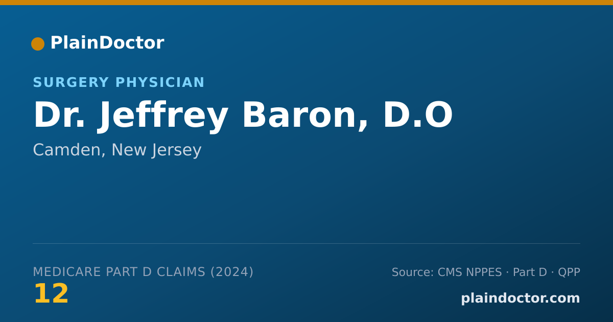 Shareable card for Jeffrey Baron, D.O - Surgery Physician, Camden, NJ