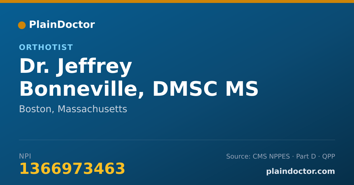 Shareable card for Jeffrey Bonneville, DMSC MS LPO - Orthotist, Boston, MA