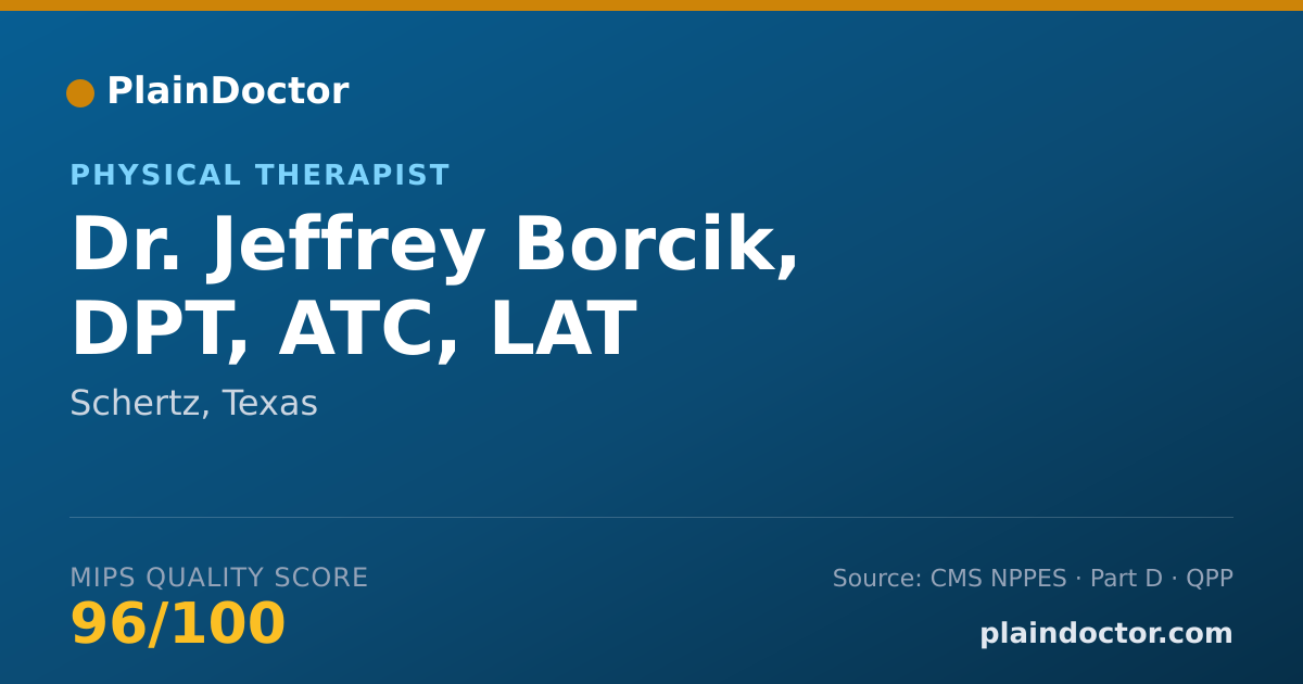 Shareable card for Jeffrey Borcik, DPT, ATC, LAT - Physical Therapist, Schertz, TX