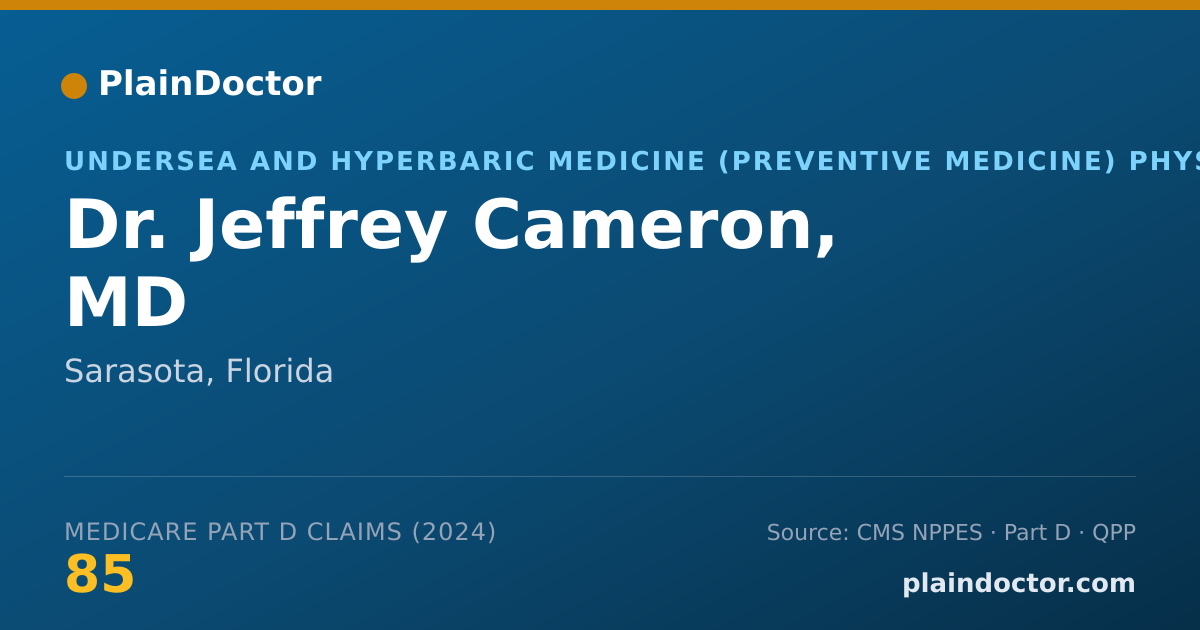 Shareable card for Jeffrey Cameron, MD - Physical Medicine & Rehabilitation Physician, Sarasota, FL