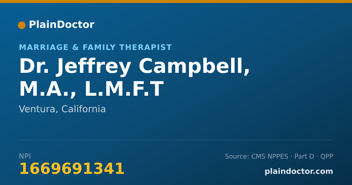 Shareable card for Jeffrey Campbell, M.A., L.M.F.T - Marriage & Family Therapist, Ventura, CA