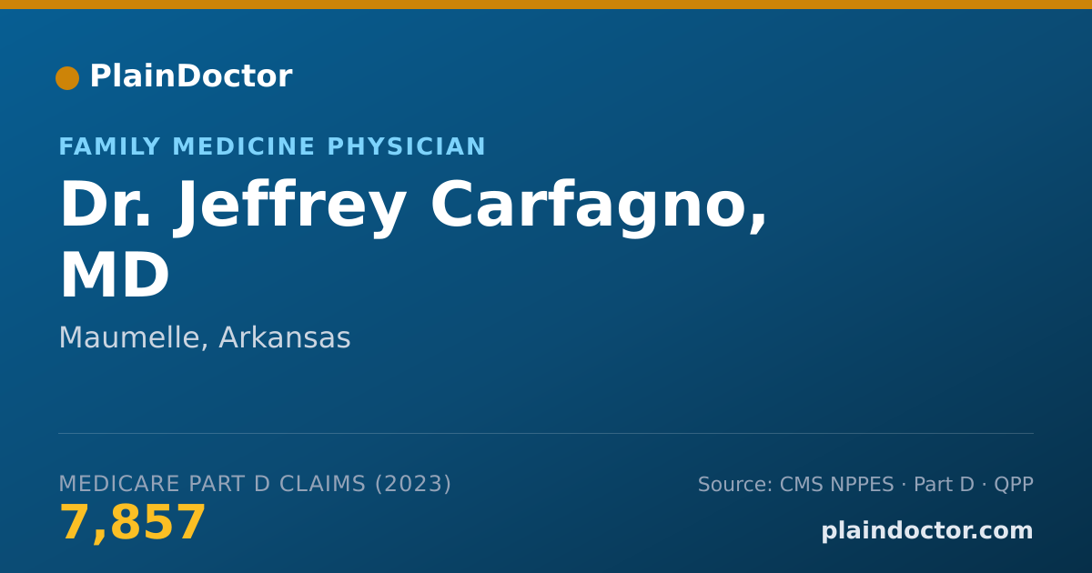 Shareable card for Jeffrey Carfagno, MD - Family Medicine Physician, Maumelle, AR