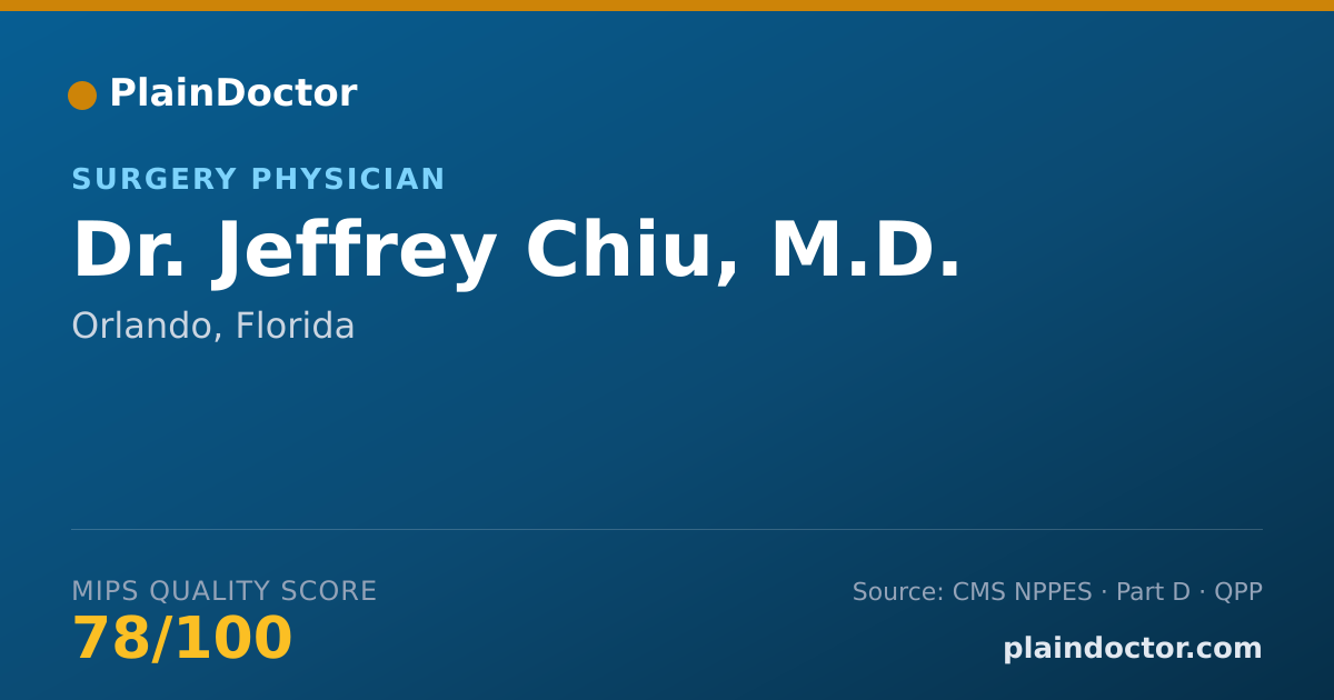 Shareable card for Jeffrey Chiu, M.D. - Surgery Physician, Orlando, FL